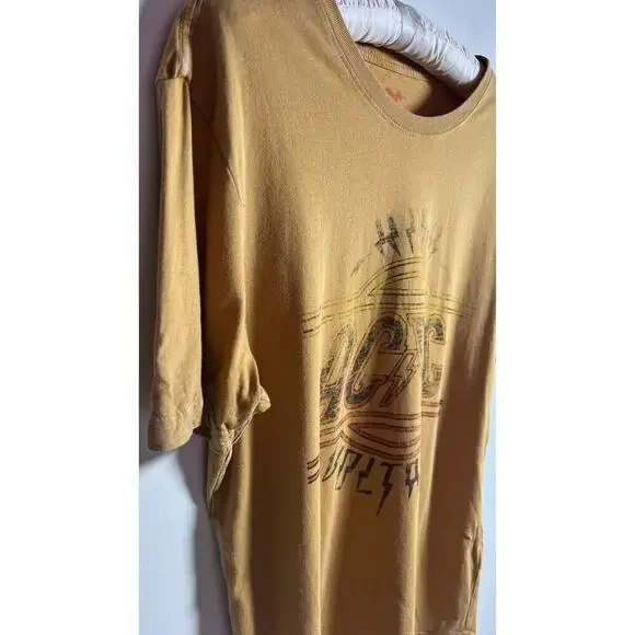 Lucky Brand AC DC High Voltage Women's Medium 100% Yellow Band Tee Shirt‎ - Picture 3 of 7